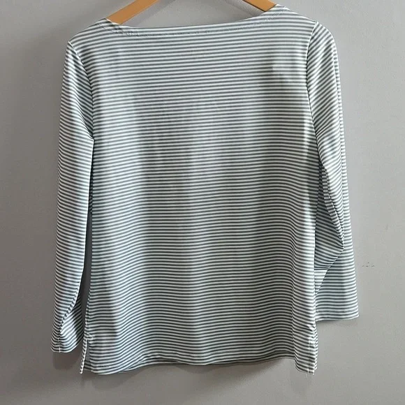 Green and White Striped Vineyard Vines Slub Shirt Size Medium - Picture 5 of 9